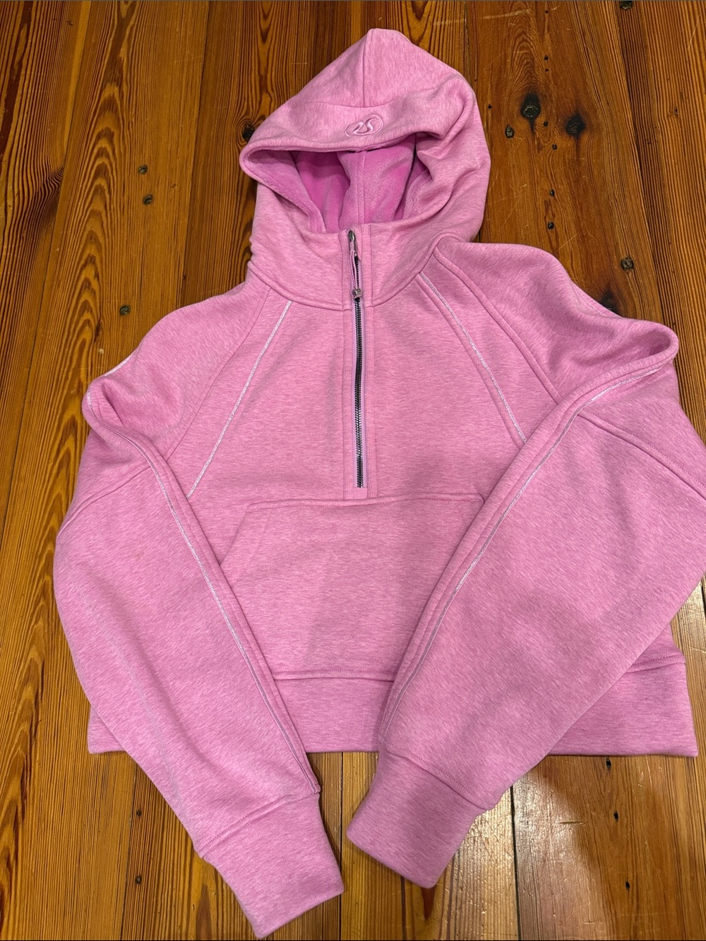 lululemon athletica Heathered Pink Half-Zip Hooded Pullover